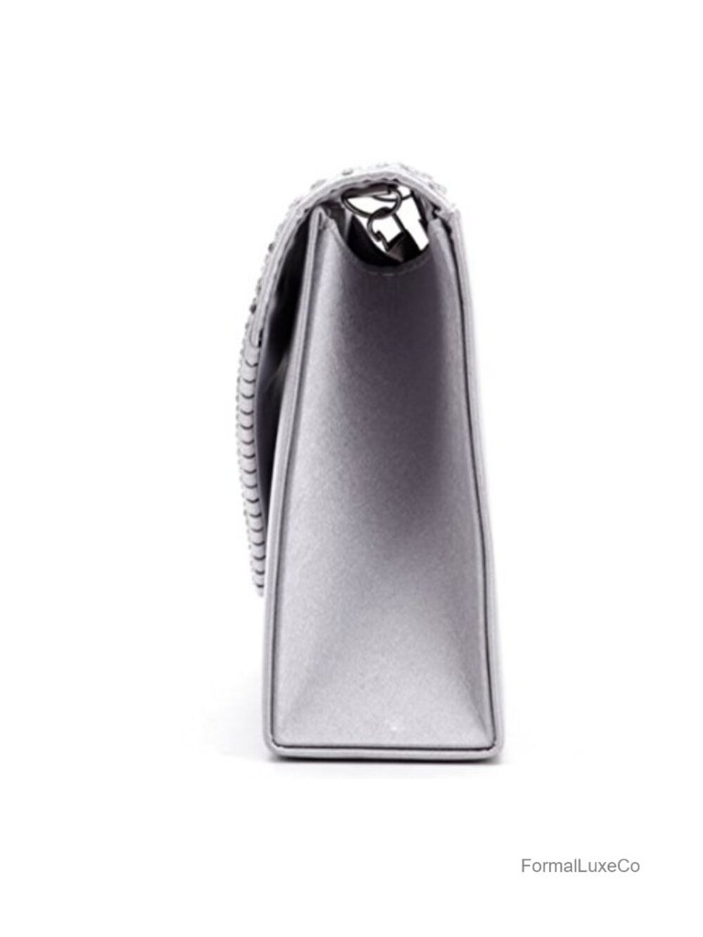 Satin Envelope Clutch with Chain Strap - Picture 2 of 6